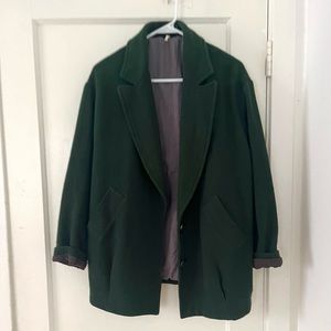 Free People Slouchy Boyfriend Blazer Emerald Small